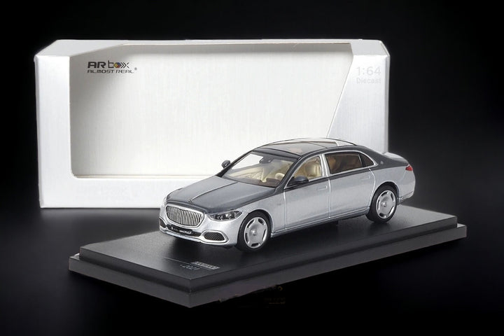 Mercedes-Benz 2021 Maybach W223 Grey/ Hightech Silver 2-Tone 1:64 by AR BOX