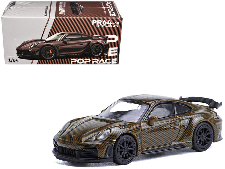 992 Stinger GTR Brown Carbon 1/64 Diecast Model Car by Pop Race-0