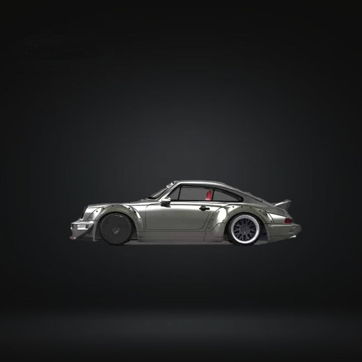 Porsche RWB 964 Liquid Silver DUCKTAIL 1:64 by Aurora Model