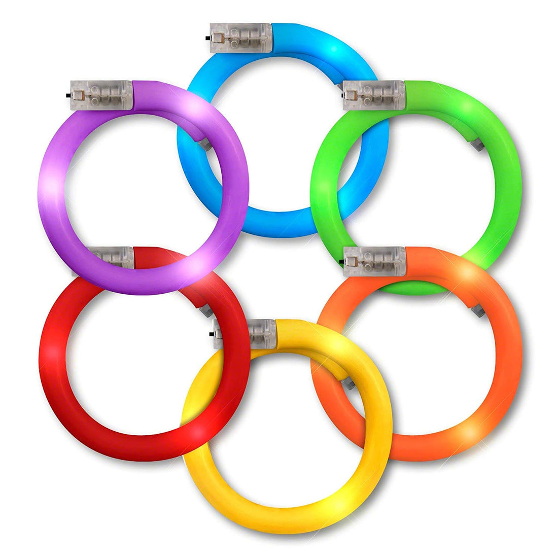 Assorted LED Rainbow Tube Bracelets Pack of 25-0