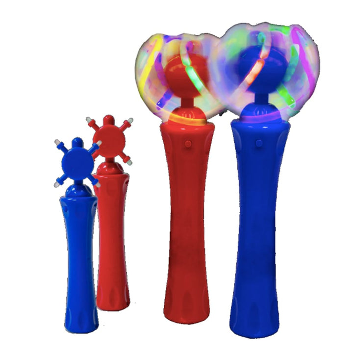 12 Packs Assorted Red and Blue Light Up Toy Orbiter Spinning Wands-0