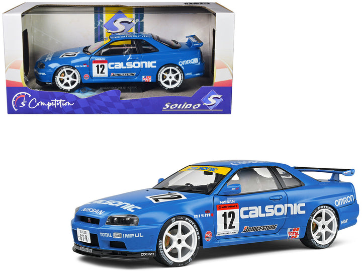 2000 Nissan Skyline GT-R (R34) Streetfighter RHD (Right Hand Drive) #12 Blue "Calsonic Tribute" "Competition" Series 1/18 Diecast Model Car by Solido-0