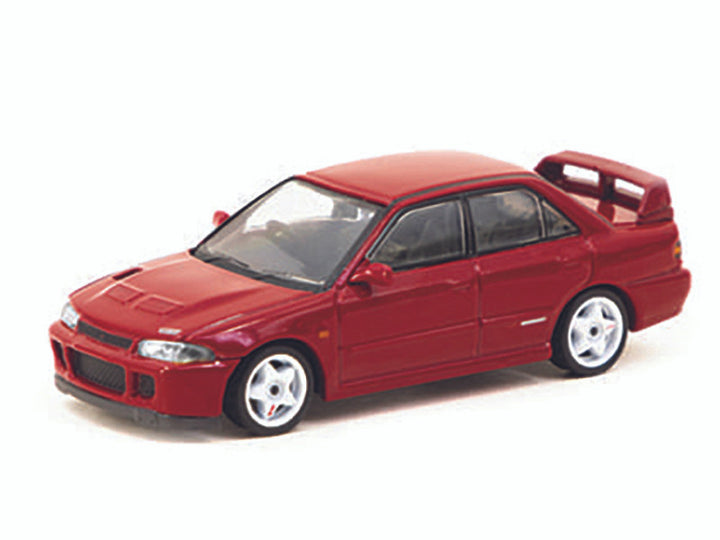 Mitsubishi Lancer GSR Evolution II RHD (Right Hand Drive) Red with Tarmac Cards "Global64" Series 1/64 Diecast Model by Tarmac Works-0
