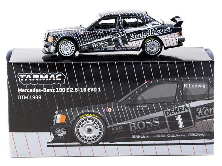 Mercedes-Benz 190 E 2.5-16 EVO 1 #1 Klaus Ludwig "Deutsche Tourenwagen Meisterschaft (DTM)" (1989) "Global64" Series 1/64 Diecast Model by Tarmac Works-1
