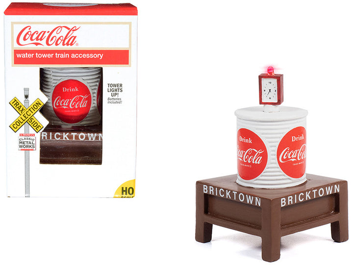 Coca-Cola Water Tower with Light "Bricktown" for 1/87 (HO) Scale Models by Classic Metal Works