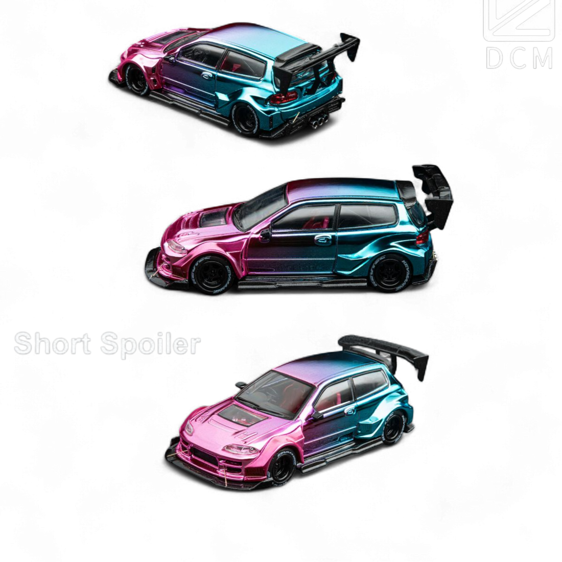 Kevmannz EG6 1996 Hatchback Wide Body - Dazzling Colorful Short Spoiler 1:64 by DCM