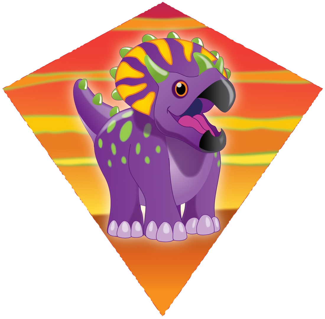 Kite - 18 Inch Nylon Diamond TRICERATOPS