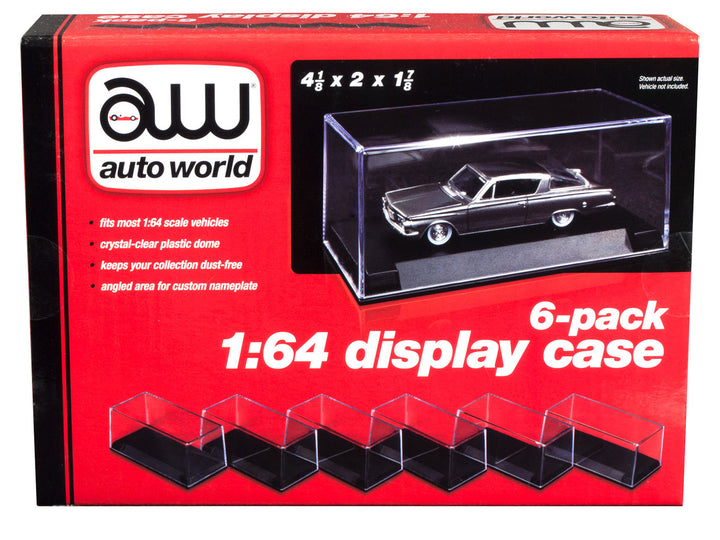 6 Collectible Display Show Cases for 1/64 Scale Model Cars by Auto World-1