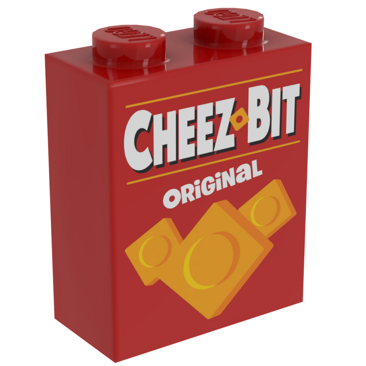 Cheez-Bits Minifig Snack Box made using LEGO part - B3 Customs