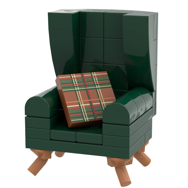 B3 Home Green Kelly Chair w/ Pillow made using LEGO parts