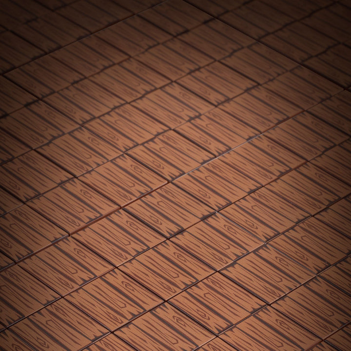 B3 Customs® Hardwood Minifig Flooring (Rough, Dark) - Custom Printed LEGO 2x2 Tile 2
