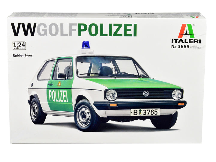 Skill 3 Model Kit 1978 Volkswagen Golf "Berlin Polizei (Police) Department" 1/24 Scale Model by Italeri-0