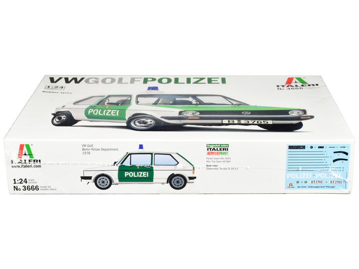 Skill 3 Model Kit 1978 Volkswagen Golf "Berlin Polizei (Police) Department" 1/24 Scale Model by Italeri-1