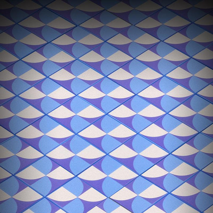 Blue Lightning Scallop Flooring - Custom Printed 2x2 Tile 2