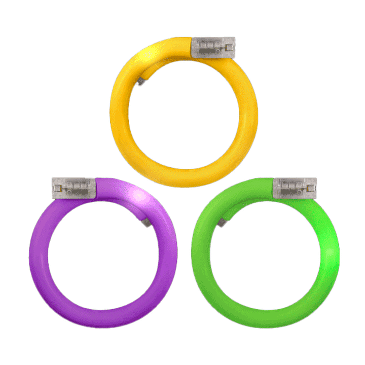 Assorted LED Mardi Gras Tube Bracelets Pack of 25-1