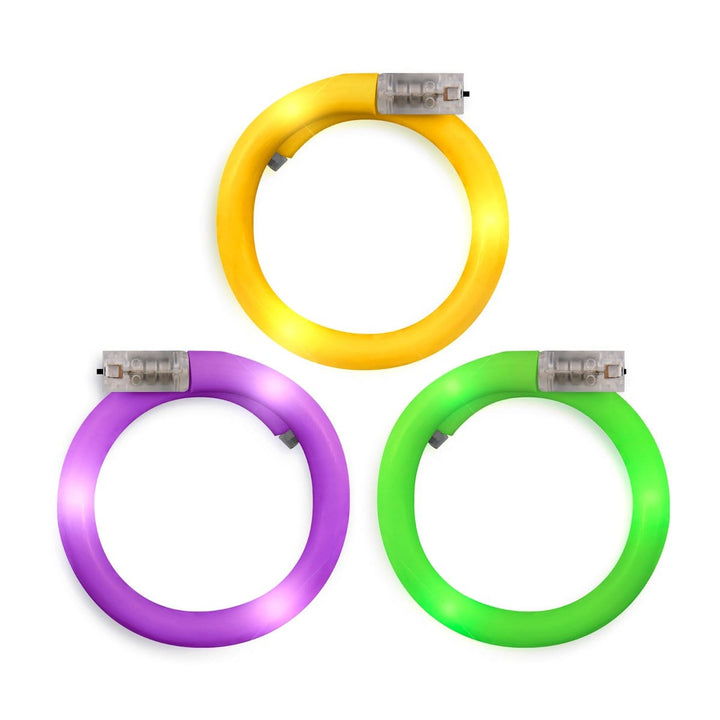 Assorted LED Mardi Gras Tube Bracelets Pack of 25-0