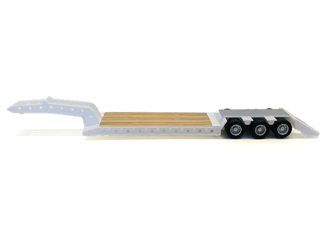 3-Axle Heavy Equipment Lowboy Trailer White 1/87 (HO) Plastic Model by Promotex-1