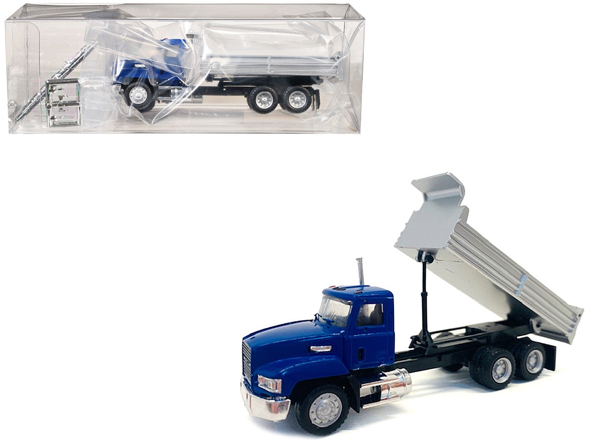 Mack Dump Truck Blue 1/87 (HO) Plastic Model Car by Promotex-2