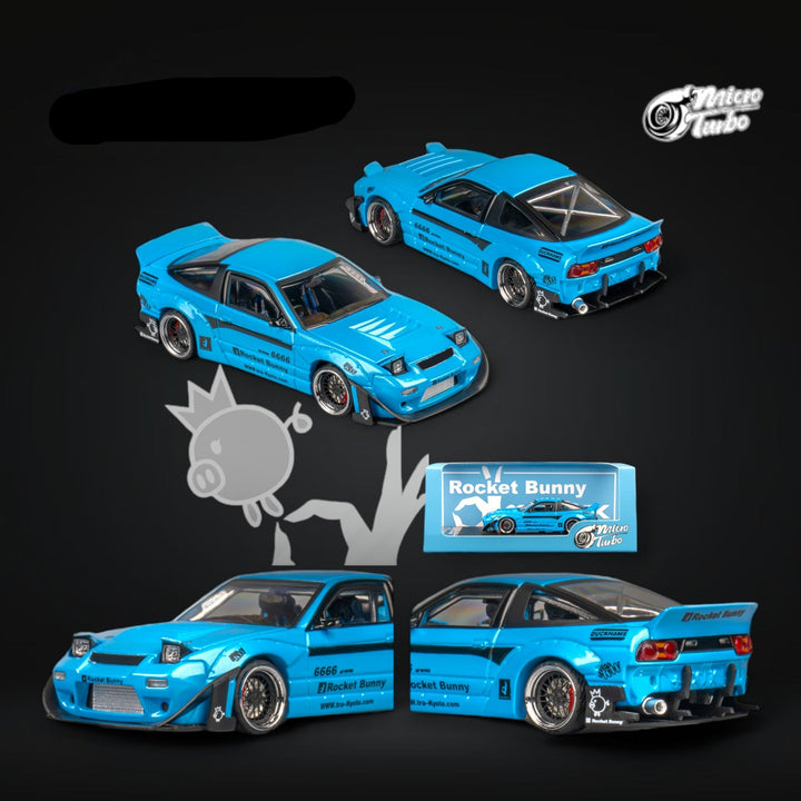 Nissan 180SX Pandem Rocket Bunny Baby Blue 1:64 MT6407C2 by MicroTurbo