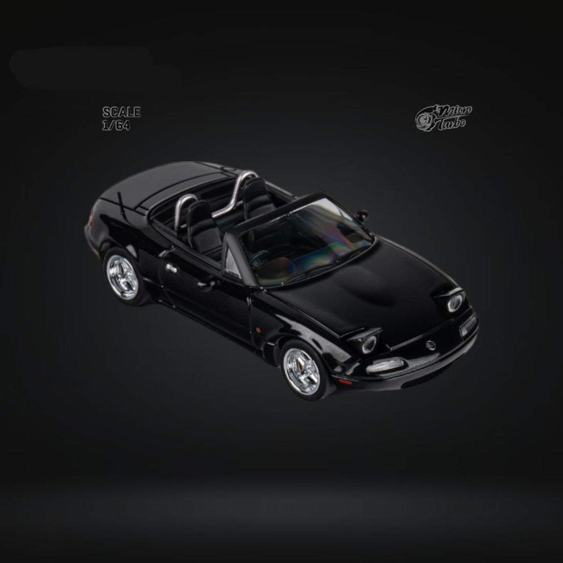 Eunos Roadster MX-5 Customized Metallic Black 1:64 by MicroTurbo Top View