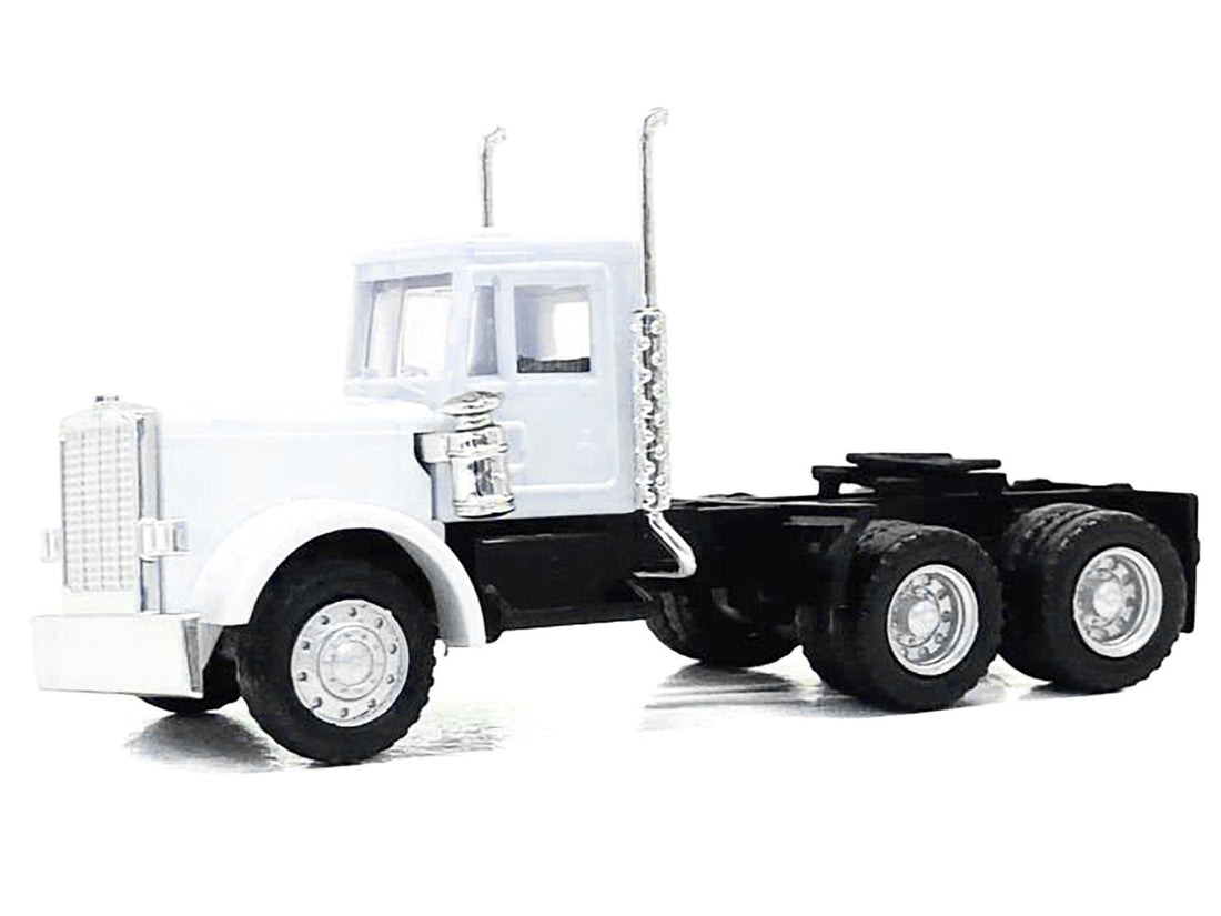 Peterbilt Short Day Cab with Updated Grill White 1/87 (HO) Plastic Model Car by Promotex-0