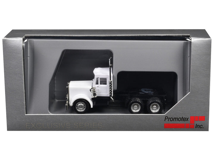 Peterbilt Short Day Cab with Updated Grill White 1/87 (HO) Plastic Model Car by Promotex-1