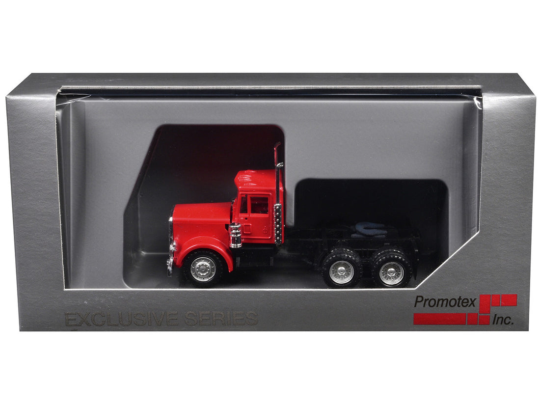 Peterbilt Short Day Cab with Updated Grill Red 1/87 (HO) Plastic Model Car by Promotex-1