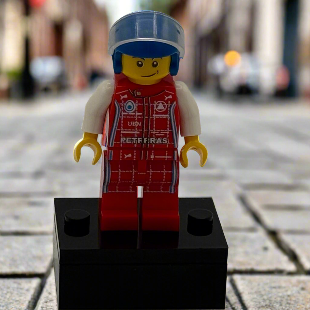 Male Racecar Driver Red Suit Minifigure for Lego