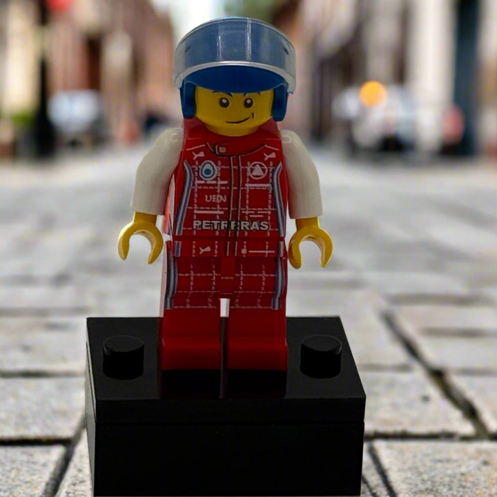 Male Racecar Driver Red Suit Minifigure for Lego
