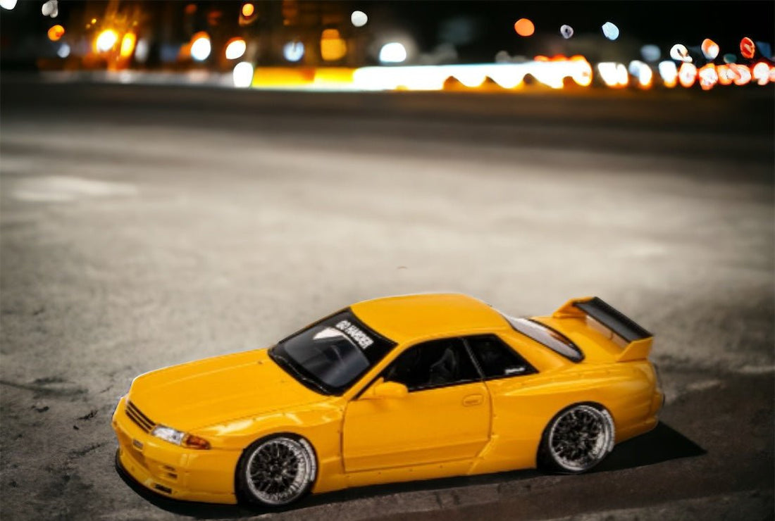 Nissan Skyline R32 Pandem Rocket Bunny Widebody Modified ORANGE YELLOW 1:64 by Error404 Street View