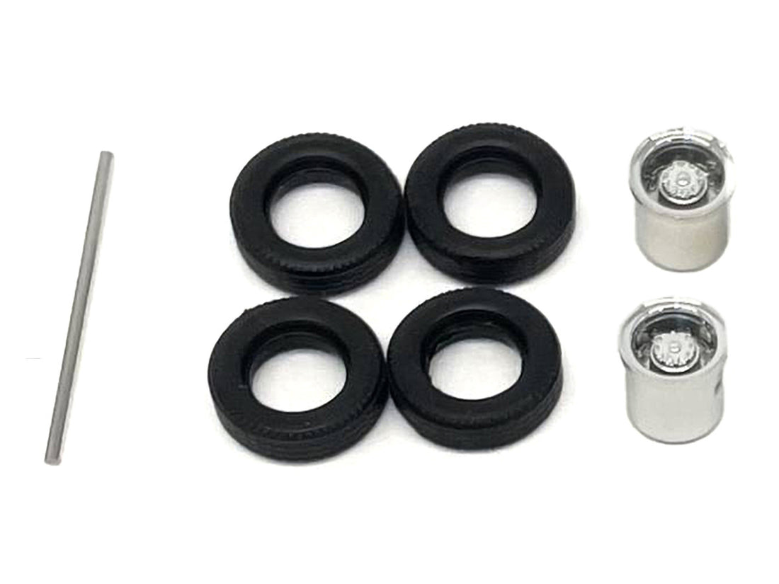 Rear Low Profile Wheelset Chrome 1/87 (HO) Plastic Model by Promotex-1