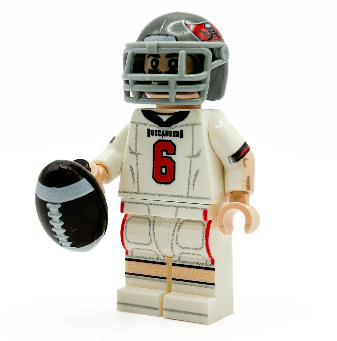 Tampa Bay Football Player #6 QB Minifig made using LEGO parts - B3 Customs