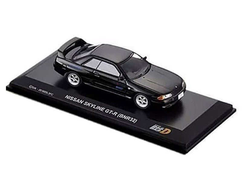 Nissan Skyline GT-R (BNR32) RHD (Right Hand Drive) Black "Initial D" Manga 1/64 Diecast Model Car by Kyosho-0
