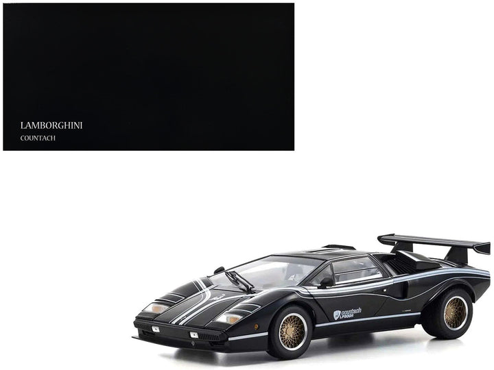 Lamborghini Countach LP 500R Black with White Interior 1/18 Diecast Model Car by Kyosho-0