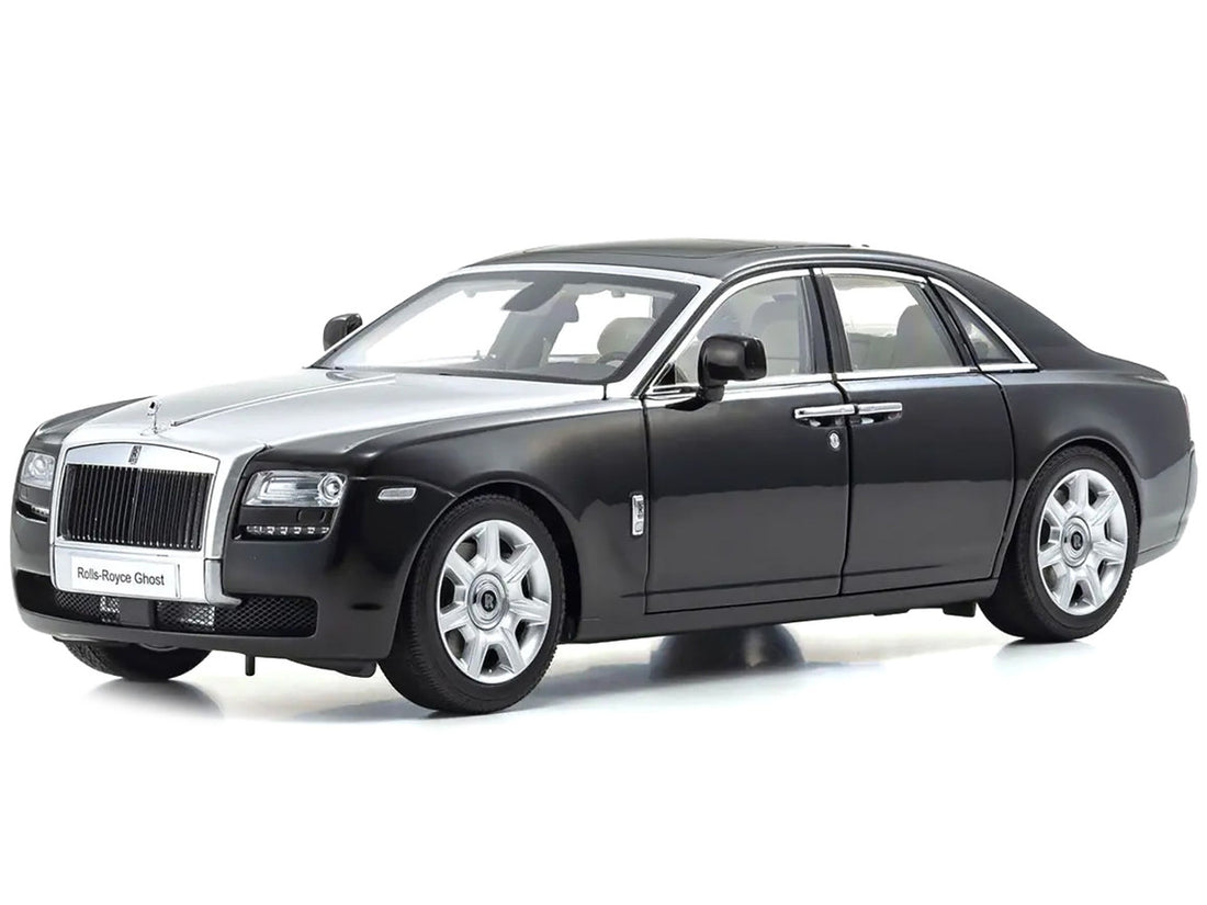 Rolls-Royce Ghost Black with Silver Metallic Hood 1/18 Diecast Model Car by Kyosho-1