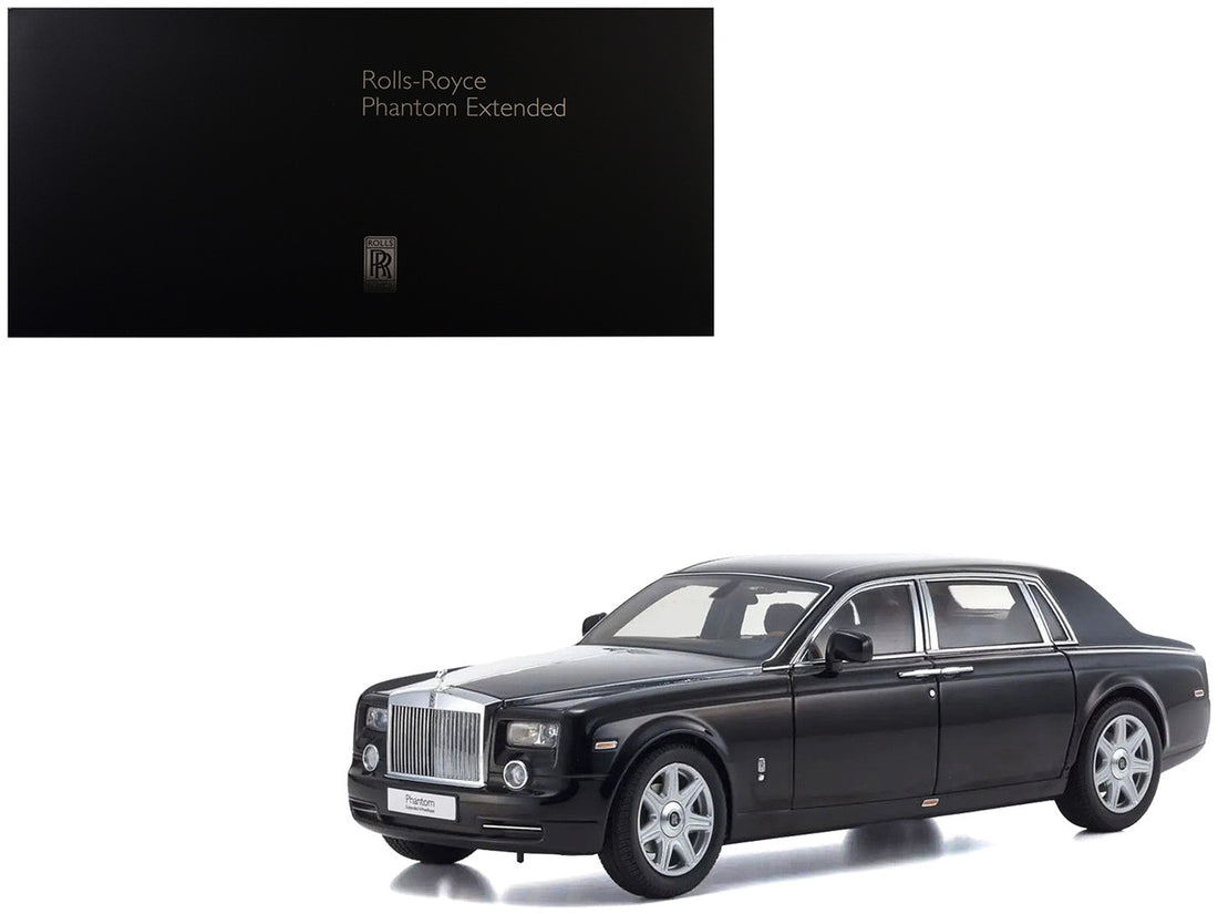 Rolls Royce Phantom EWB (Extended Wheelbase) Diamond Black 1/18 Diecast Model Car by Kyosho-0