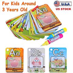 Alphabet Water Coloring Cards with 2 Magic Water Pens 2