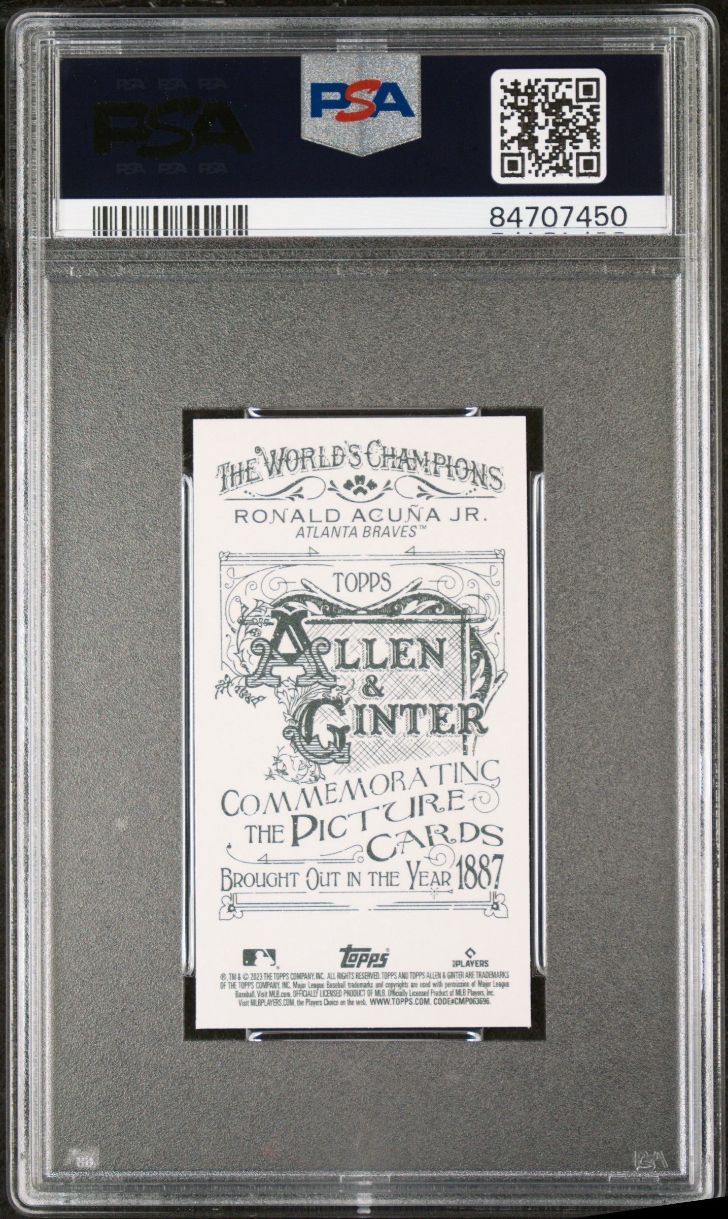 2023 TOPPS ALLEN & GINTER RONALD ACUNA JR. MINI-NO NUMBER - PSA 10 2