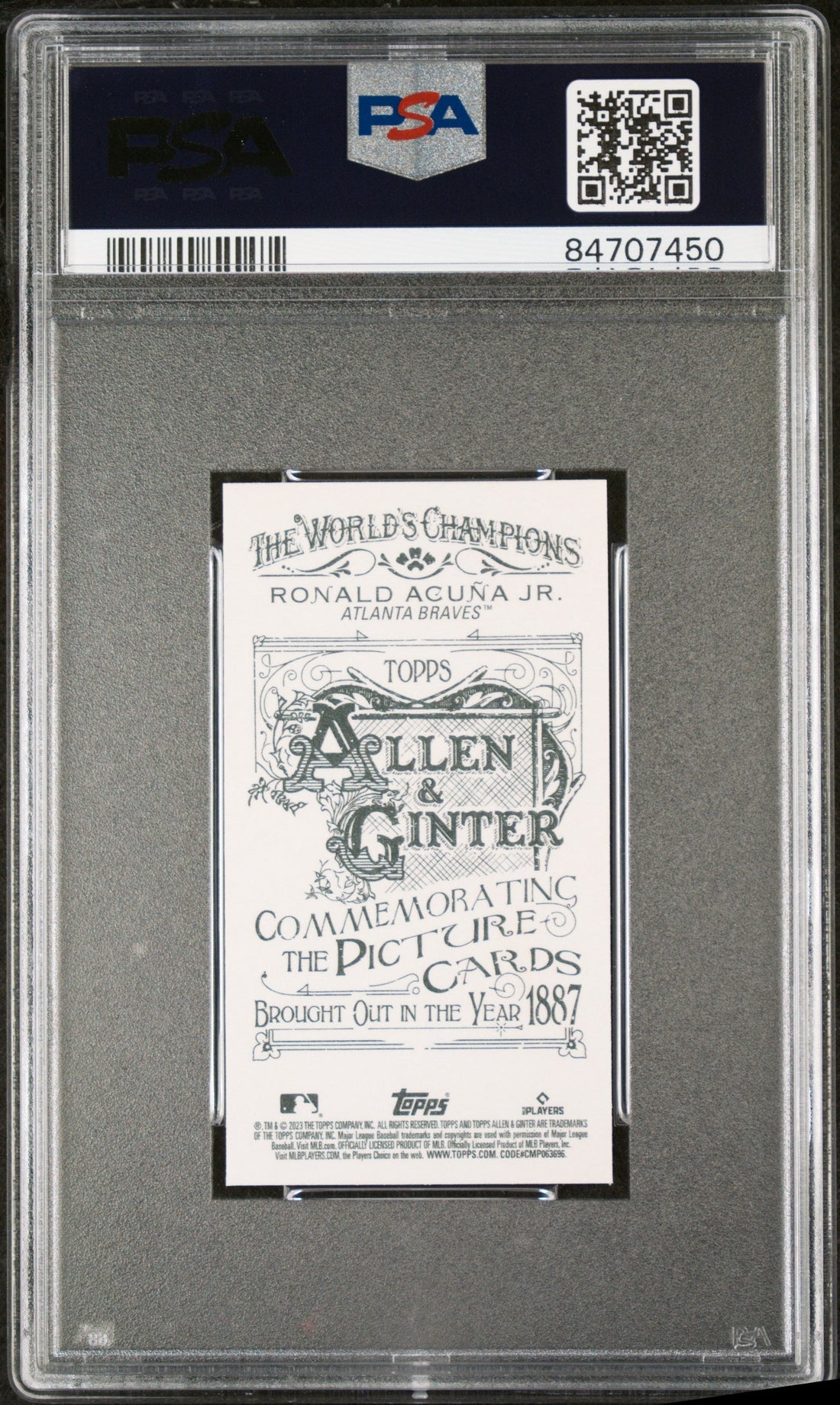 2023 TOPPS ALLEN & GINTER RONALD ACUNA JR. MINI-NO NUMBER - PSA 10 2