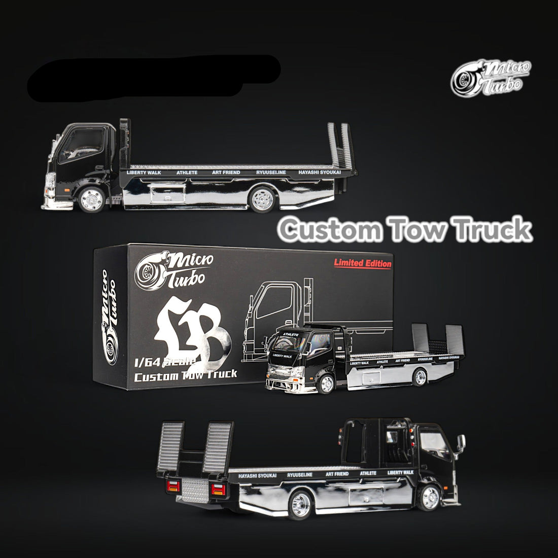 HINO 300 Custom Box Truck AIT Limited Edition Flatbed 1:64 by MicroTurbo 