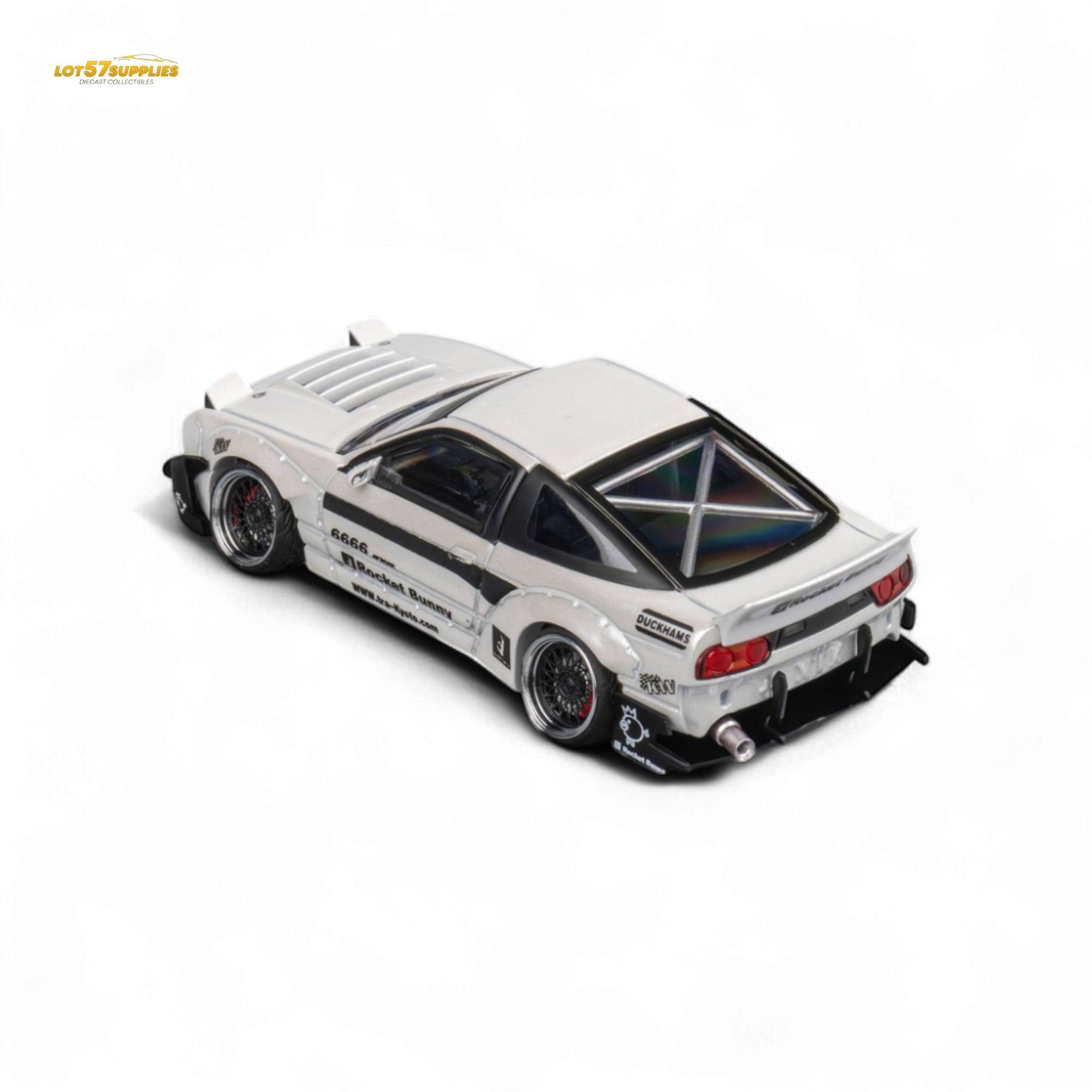 Nissan Custom 180SX - Pandem Rocket Bunny White 1:64 by MicroTurbo