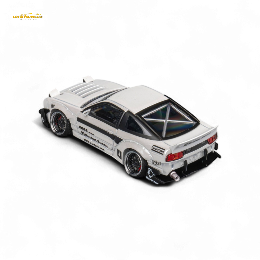 Nissan Custom 180SX - Pandem Rocket Bunny White 1:64 by MicroTurbo
