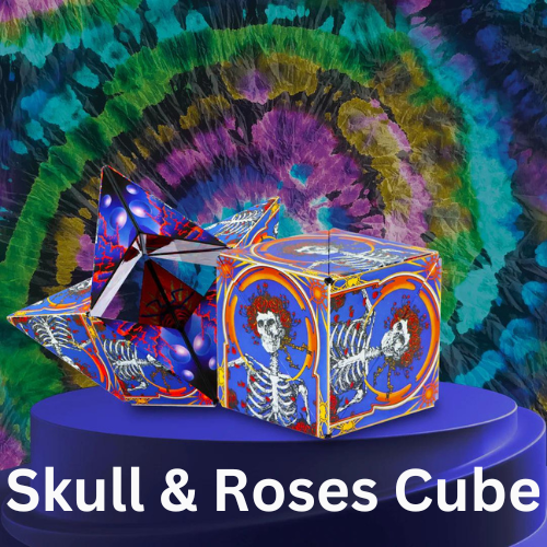 Shashibo Grateful Dead  Series - Best Puzzles and Games. Skull and Roses custom artwork on a shashibo puzzle. 