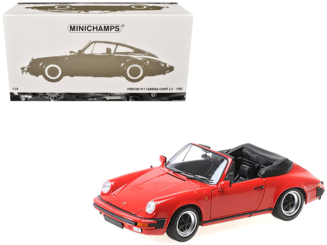 Porsche 1983 911 Carrera Cabriolet 3.2 Red 1/18 Diecast Model Car by Minichamps 3