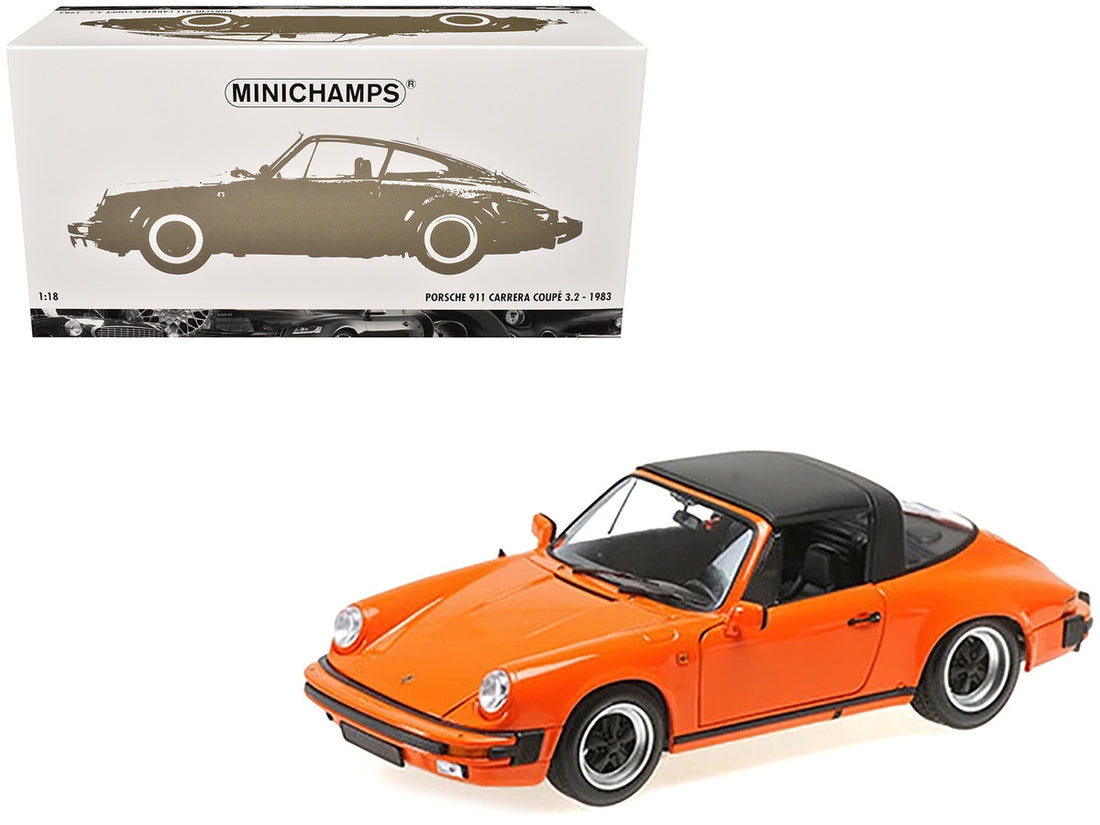 1983 Porsche 911 Carrera Targa 3.2 Orange 1/18 Diecast Model Car by Minichamps-3