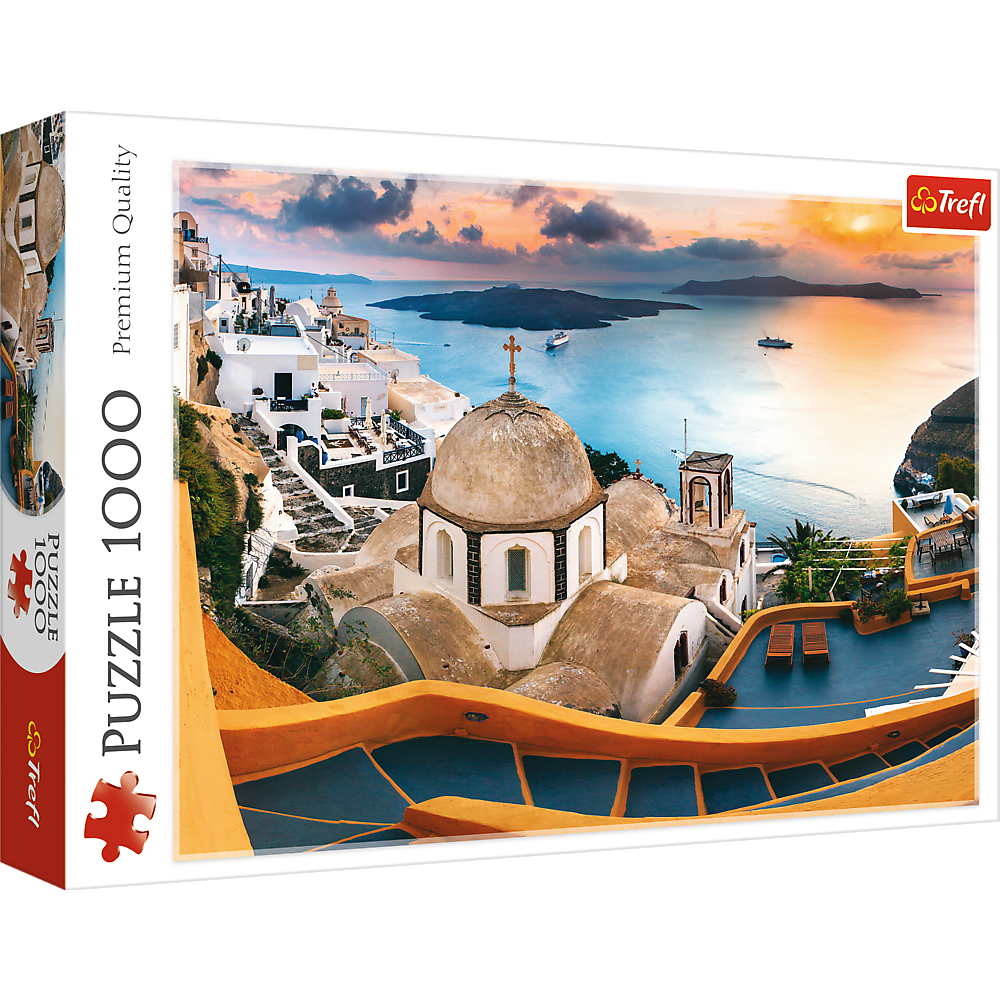 Fairytale Santorini, Puzzle of Greece, Island Paradise and Ocean Scene, Adult Puzzles, 1000 Piece by Trefl 10445