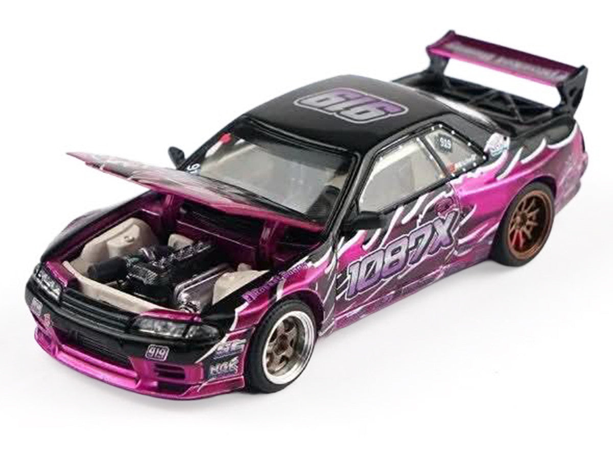 Pandem R32 "Echo Gao - 1087X" Black and Purple 1/64 Diecast Model Car by XCarToys