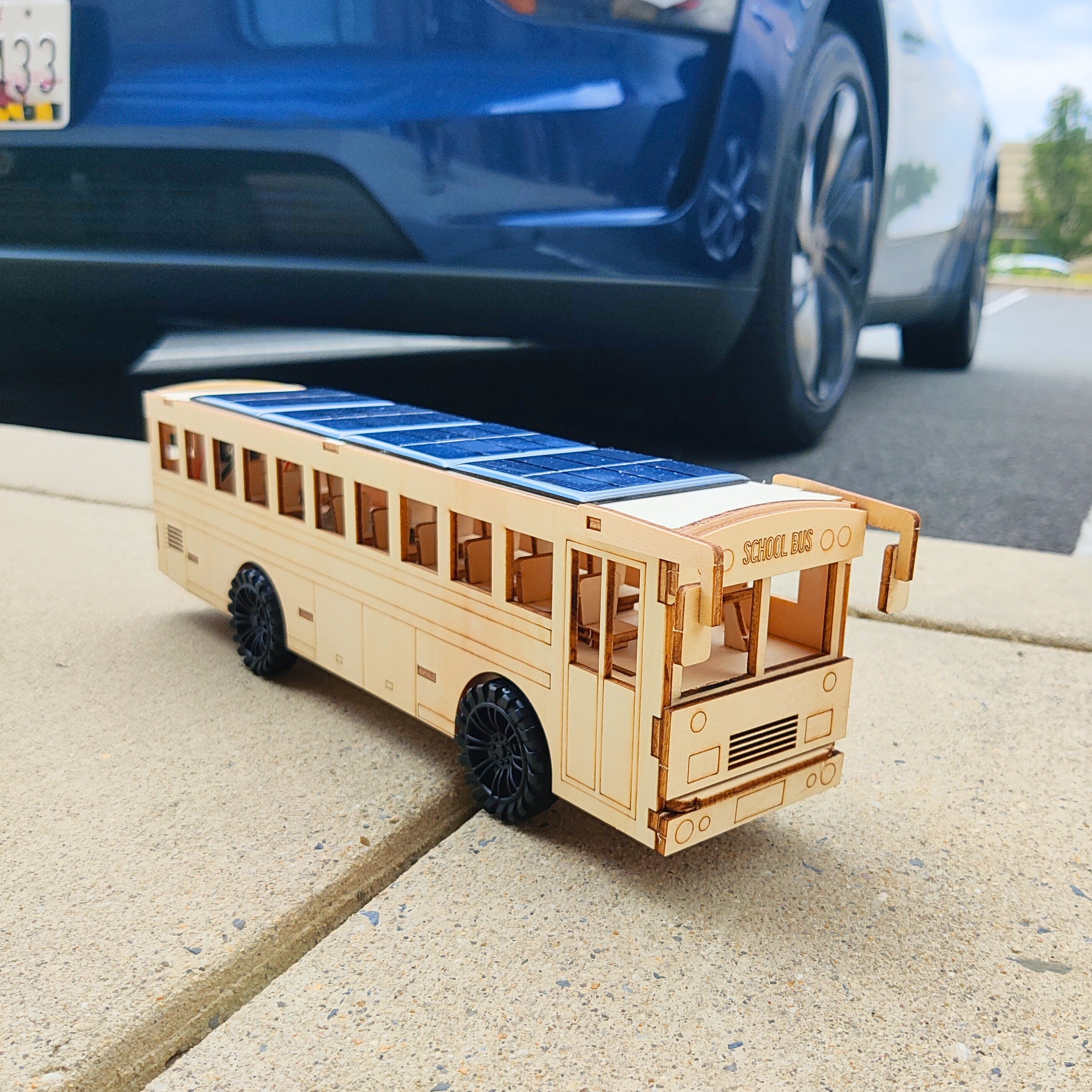 Dual Power School Bus STEM Kit – Build, Paint & Personalize | Battery + Solar Powered 6