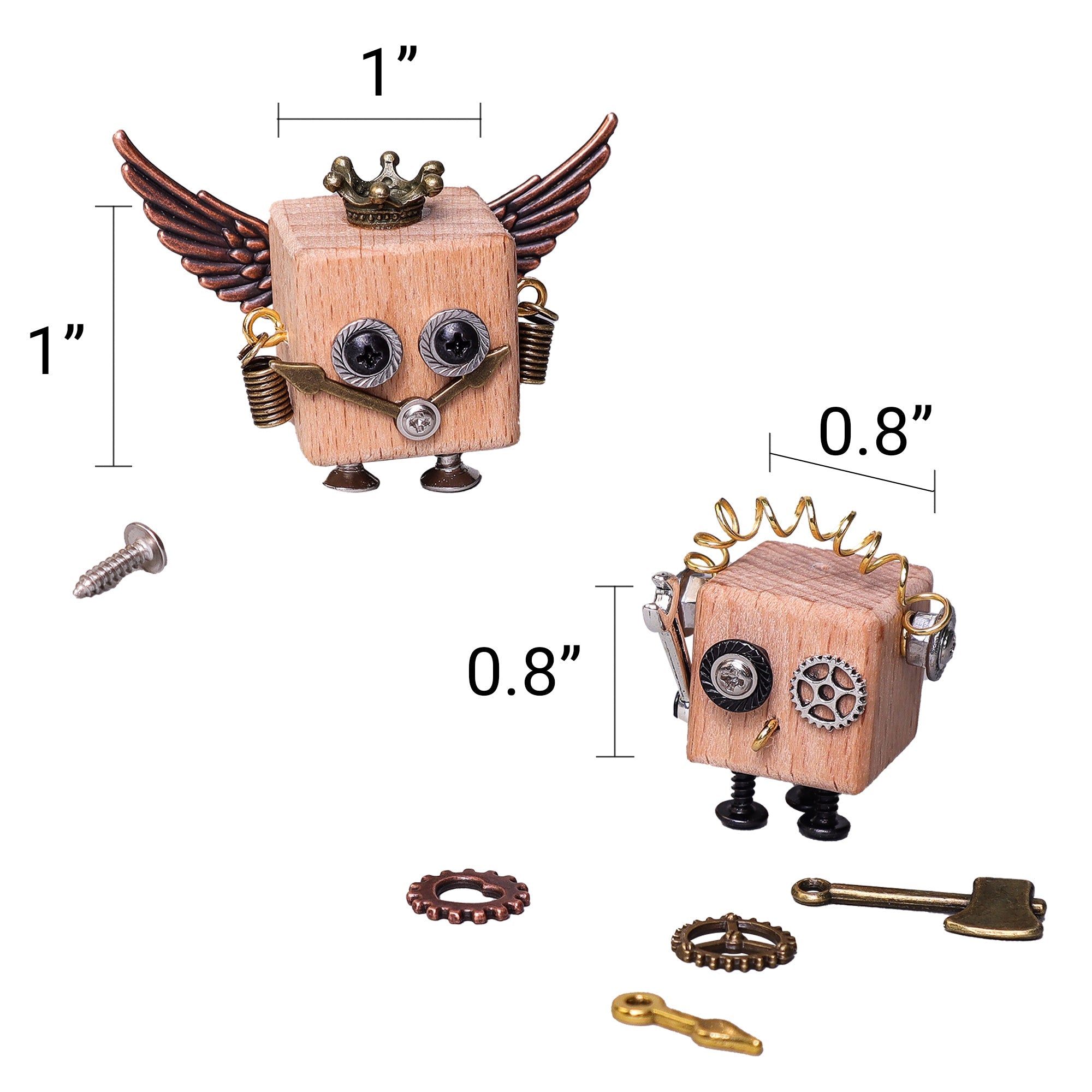 DIY Timberbot Kit – Build 2 Wooden Robots, Make Keychains & Necklaces 6