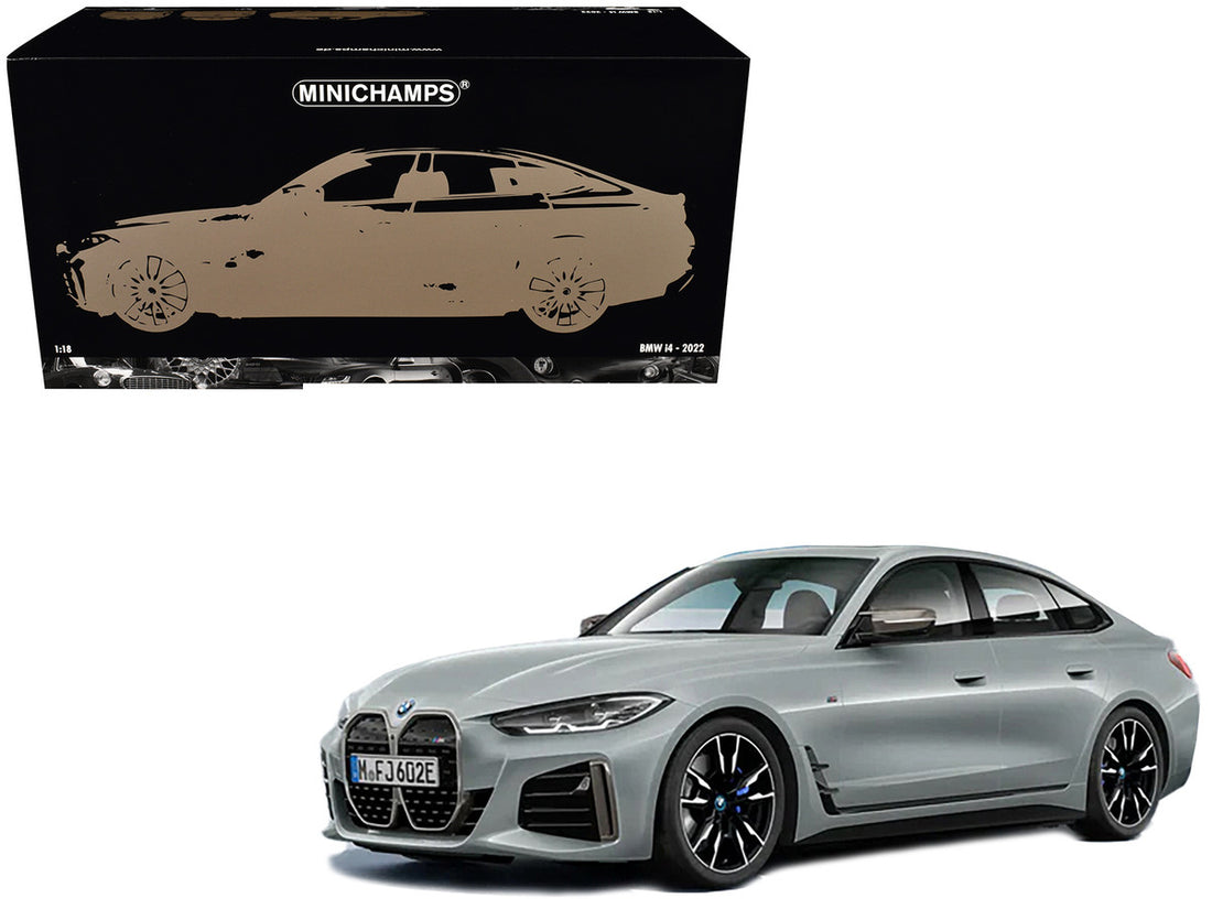 BMW i4 Gray Metallic 1/18 Diecast Model Car by Minichamps-2